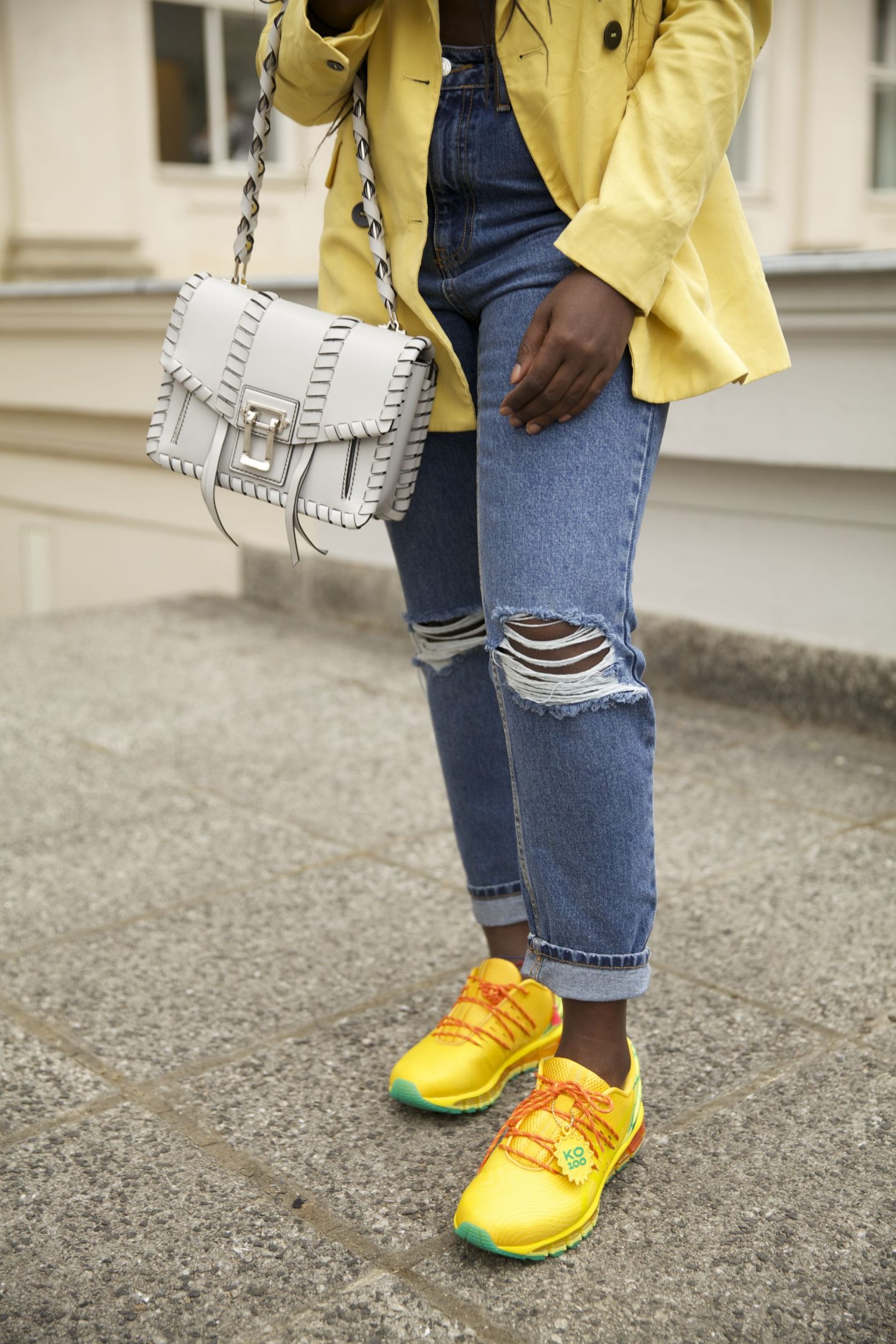 Asics gel ko100 sunflower edition sneakers lois opoku proenza schouler hava whipstitch bag street style lisforlois_2