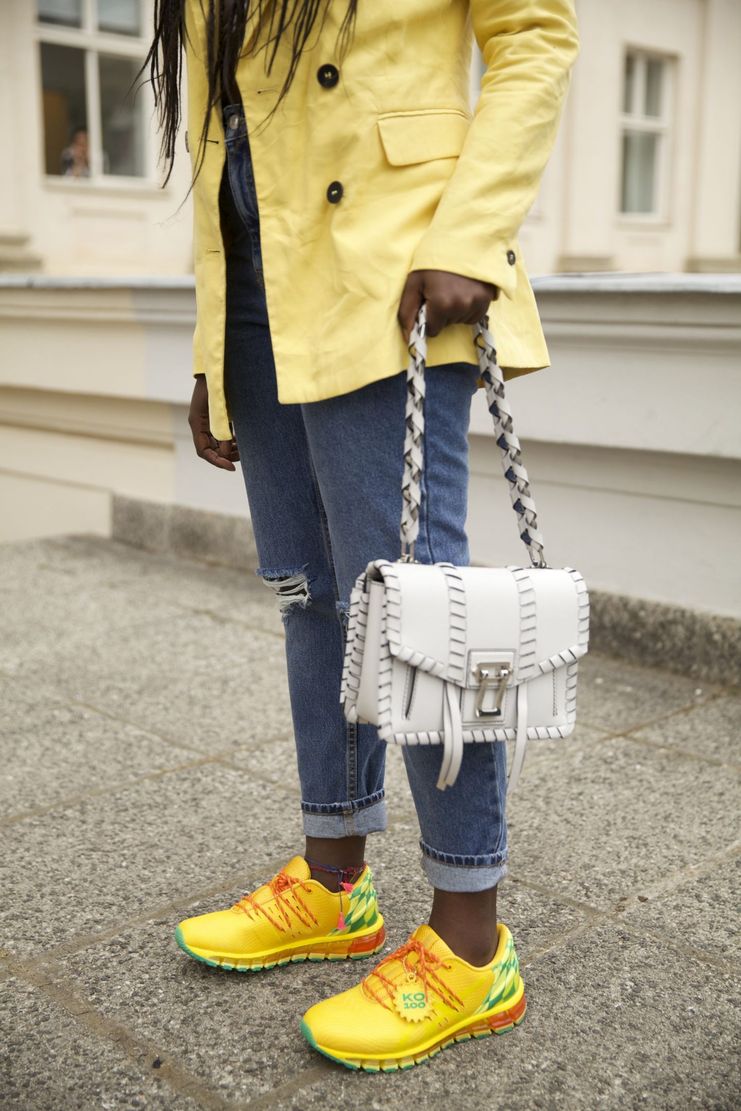 Asics gel ko100 sunflower edition lois opoku proenza schouler hava whipstitch bag street style lisforlois_5